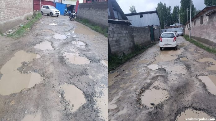 Pulwama residents' appeal for road repair goes unanswered, frustration mounts Pulwama residents' appeal for road repair goes unanswered, frustration mounts