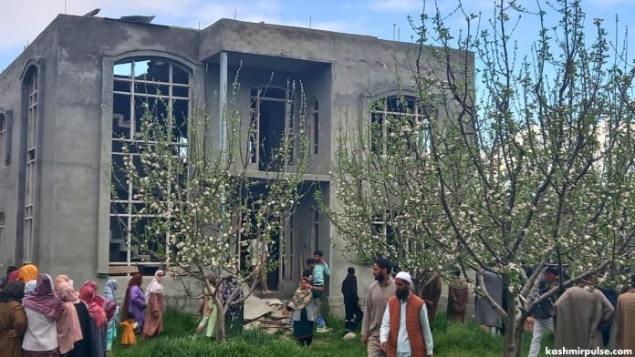 The under-construction house in Frasipora Pulwama where the gunfight took place on Thursday The under-construction house in Frasipora Pulwama where the gunfight took place on Thursday