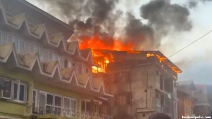 Fire guts commercial buildings, damages two homes in Srinagar's Rajbagh area Fire guts commercial buildings, damages two homes in Srinagar's Rajbagh area