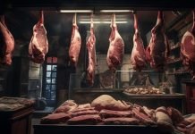 J&K FDA issues public notice on mandatory compliance for sale of frozen meat and chicken Butcher's shop with meat hanging