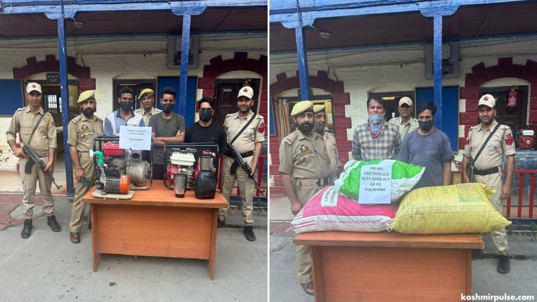 In a multi-front crackdown, Pulwama Police arrests thieves, drug peddlers In a multi-front crackdown, Pulwama Police arrests thieves, drug peddlers