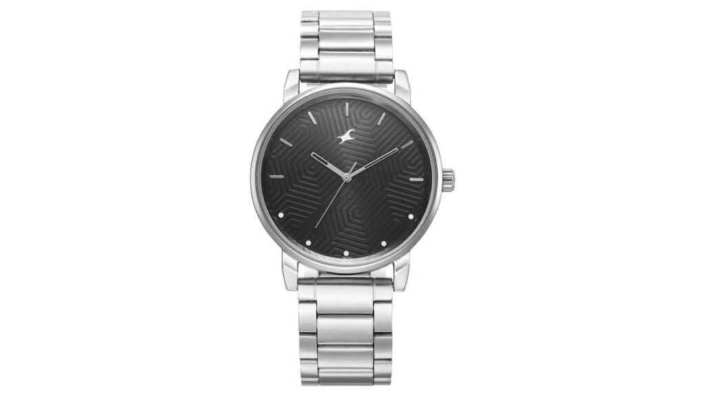Fastrack Stunners Black Dial Metal Strap Watch for Guys