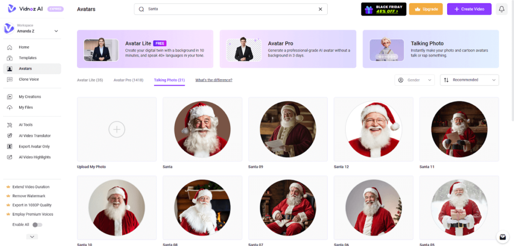 Vidnoz AI - Pick Your Avatar