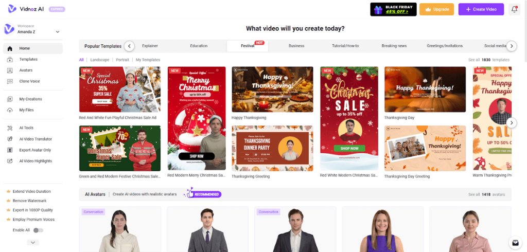 Vidnoz AI -Sign Up for Free