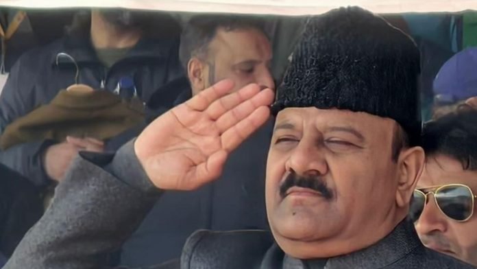 Deputy Chief Minister Surinder Kumar Choudhary at Bakshi Stadium Srinagar during Republic Day Deputy Chief Minister Surinder Kumar Choudhary at Bakshi Stadium Srinagar during Republic Day