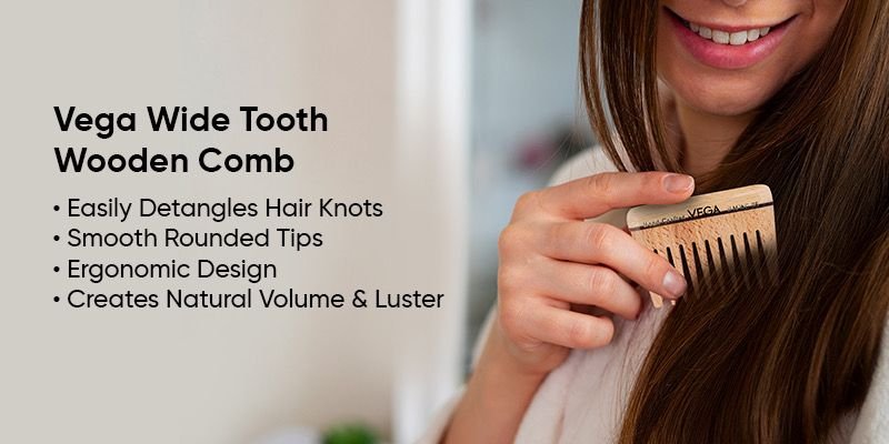 Vega Wide Tooth Wooden Comb
