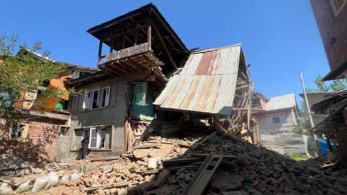 House of an active militant destroyed in a blast in south Kashmir House of an active militant destroyed in a blast in south Kashmir