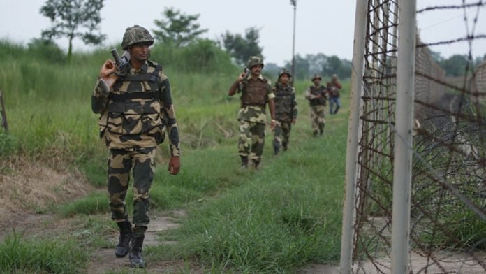 Indian Army soldiers while patrolling the area near Line of Control Indian Army soldiers while patrolling the area near Line of Control