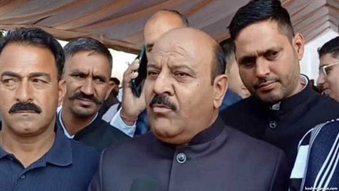 Deputy Chief Minister Surinder Kumar Choudhary speaking to the media