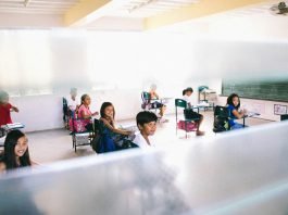 Toddlers inside a classroom