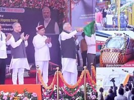 PM Modi flags off Amritsar Shri Mata Vaishno Devi Katra Vande Bharat train
