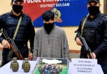 Man held with grenades in Kulgam, booked under UAPA Man held with grenades in Kulgam, booked under UAPA