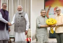 CM Omar calls on PM Modi, seeks early restoration of J&K statehood CM Omar calls on PM Modi, Railway Minister Ashwini Vaishnaw