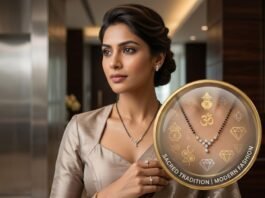 Minimalist Diamond Mangalsutra Perfectly Balances Sacred Tradition with Modern Fashion