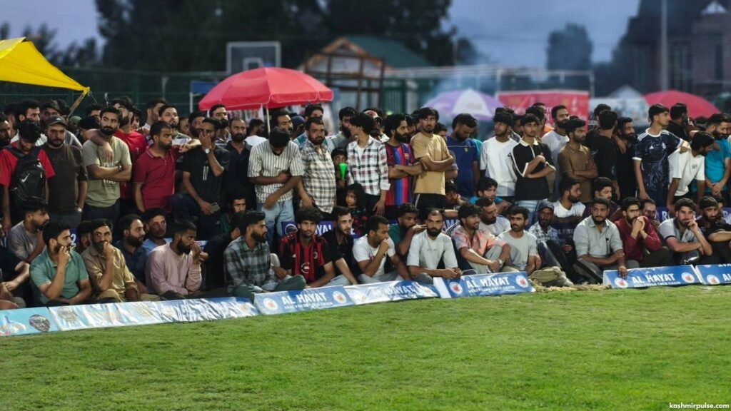 Spectators watching Royal Premier League 2026 in Sports Stadium Pulwama