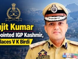 Sujit Kumar appointed IGP Kashmir, replaces V K Birdi Sujit Kumar appointed IGP Kashmir, replaces V K Birdi