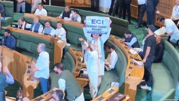 Congress MLAs protest in J&K Assembly, demand Gyanesh Kumar’s removal