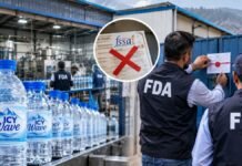 FDA seals ‘ICY Wave’ water unit in Pulwama over invalid FSSAI license FDA seals 'ICY Wave' water unit in Pulwama over invalid FSSAI license