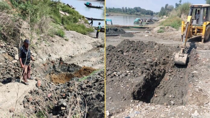 Flood Control Dept demolishes 13 illegal Jhelum ramps in Pulwama Flood Control Dept demolishes 13 illegal Jhelum ramps in Pulwama