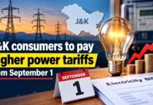 J&K consumers to pay higher power tariffs from September 1 J&K consumers to pay higher power tariffs from September 1