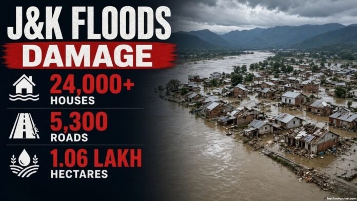 J&K floods damage 24,000+ houses, 5,300 roads and 1.06 lakh hectares