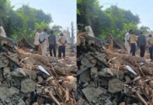 JMC demolishes around 20 shops at Satwari Chowk JMC demolishes around 20 shops at Satwari Chowk