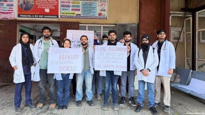 GMC Handwara PG doctors protest over stipend disparity