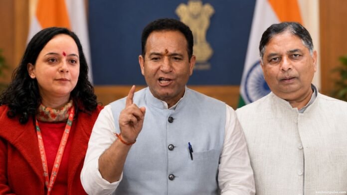 J&K BJP leaders including Sunil Kumar Sharma, Sat Paul Sharma and Shagun Parihar J&K BJP leaders including Sunil Kumar Sharma, Sat Paul Sharma and Shagun Parihar