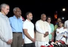 Omar joins INDIA bloc delegation to President; NC condemns restrictions ahead of Delhi protest Omar Abdullah joins INDIA bloc leaders during a press briefing in New Delhi on October 9, 2026